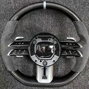 Pour <span class=keywords><strong>Mercedes</strong></span> <span class=keywords><strong>AMG</strong></span> 809 W211 W213 E300 W218 W205 W204 W212 Gt C63 E63 Volant de voiture en fibre de carbone Accessoires de voiture en daim - Product Image 1