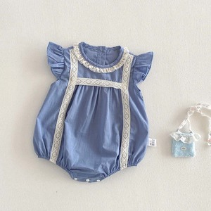 Tutina Estiva per Bambine con Maniche Svolazzanti, Abbigliamento per <span class=keywords><strong>Neonati</strong></span> in Cotone, Graziose Tutine per Bebè - Product Image 5