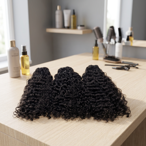 VGP Cheveux Humains Naturels Indiens Remy Non Traités, Cheveux de Temple Bruts Purs d'un Seul Donneur, Ondulation Profonde Lâche, Double Trame Faite à la Machine, 100g - Product Image 3