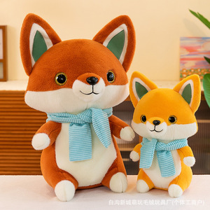 Nuovo simpatico peluche personalizzato a forma di <span class=keywords><strong>volpe</strong></span> dei cartoni animati, giocattolo morbido per bambini, regalo di compleanno, <span class=keywords><strong>volpe</strong></span> con sciarpa, peluche. - Product Image 3