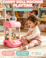 Mini machine à griffes électrique pour enfants, jeu d'arcade à domicile, attrapeur de bonbons et de poupées, avec mini poupées en peluche, jouet interactif pour enfants
