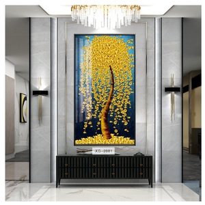Pannello Decorativo con Stampa a Getto d'Inchiostro su Cornice in Alluminio, <span class=keywords><strong>Albero</strong></span> <span class=keywords><strong>della</strong></span> <span class=keywords><strong>Vita</strong></span> in Porcellana Cristallina con Foglia d'Oro, Arte da Parete per Soggiorno - Product Image 3