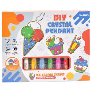 Free baking glass coloring glue painting DIY children's handmade dessert engineering dinosaur multi-series educational toys