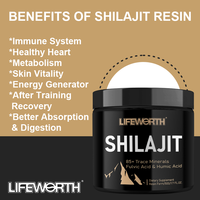 Lifeworth Shilajit Resin Himalayan 85 + Suppléments minéraux de trace d'acide fulvique prend en charge le système immunitaire métabolique