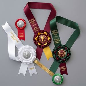 Rozetas de Premio con Logotipo Personalizado Premium, Cinta de Satén de Alta Calidad para Eventos Deportivos Profesionales, Rozetas, Cintas, Premios - Product Image 1