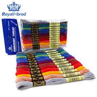 Coton Égyptien 100% Coton, Ensemble de 12 Fils de Couleurs Fixes pour Broderie au Point de Croix, Crochet, Couture, Tricot Manuel
