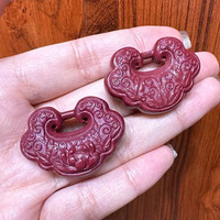 Liontin/kalung Cinnabar Berkualitas Tinggi dengan Ukiran Alami dan Kandungan Cinnabar Tinggi yang Laris Manis, Cocok untuk Hadiah