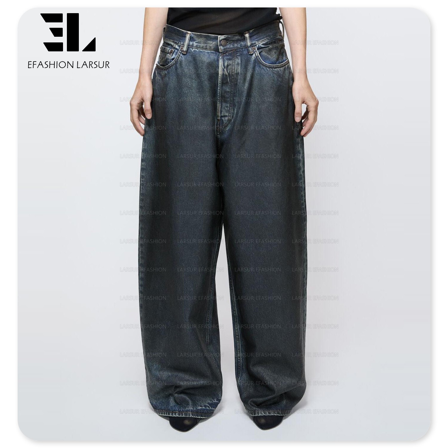 LOOSE FIT OIL COATING DENIM