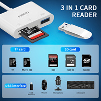 Fideco 3 en 1 multi puertos tipo C micro USB SD TF adaptador de lector de tarjetas con puerto USB para teléfono iPhone