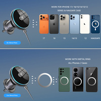 Chargeur de voiture sans fil magnétique Qi2 25W, support de téléphone pour grille d'aération, 20 aimants N52, LED bleue, crochet de charge rapide automatique universel