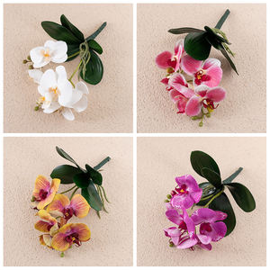 CL09004 bunga buatan sentuhan asli kupu-kupu <span class=keywords><strong>Mini</strong></span> anggrek <span class=keywords><strong>Phalaenopsis</strong></span> daun Faux untuk dekorasi rumah pernikahan bunga taman - Product Image 5