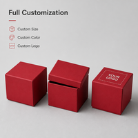 Boîte cadeau magnétique pliable rouge avec couvercle, doublure en éponge, petite taille, finition mate, pour bijoux, bonbons, échantillons, vente en gros, usine