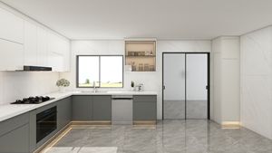 Gabinetes de Cocina de Lujo Modernos Estilo Shaker Gris, Fabricados a Medida en Madera de Guangdong, Pre-Ensamblados - Product Image 4