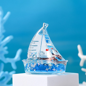 Bouteille flottante créative en acrylique en forme de <span class=keywords><strong>petit</strong></span> bateau, best-seller, ornement de bureau, mini-paysage d'aquarium, décoration DIY - Product Image 4