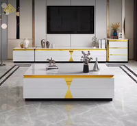 Dernier modèle de table console TV moderne Mobilier de salon Support TV de luxe Meuble TV pour chambre à coucher Meuble en bois non fini