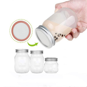 Bán Buôn 4Oz 8Oz 16Oz Rõ Ràng Rộng Miệng Thủy Tinh Mason Jar Thực Phẩm Đồ Hộp Lưu Trữ Jar Với Nắp Kim Loại - Product Image 4