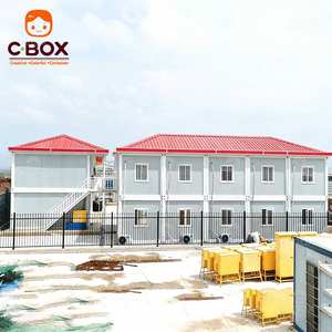 Cbox Vente en gros de bâtiments préfabriqués de 20 pieds, détachables, dortoirs mobiles, bâtiments à 2 étages, bureaux de chantier avec toilettes, maison modulaire en conteneur - Product Image 1