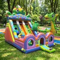 Château gonflable géant sur le thème des dinosaures, marque Dacheng, modèle DC-11, utilisation intérieure/extérieure, capacité de 30 personnes, bâche en PVC de 0,55 mm