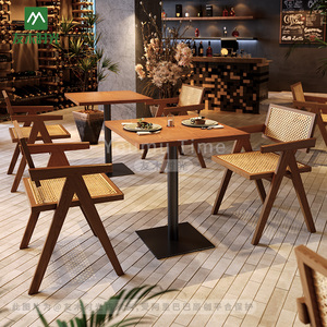 Mesas y Sillas de Madera Maciza <span class=keywords><strong>para</strong></span> Restaurantes de Estilo Japonés, Muebles de Ratán Tejido <span class=keywords><strong>para</strong></span> Restaurantes con Temática del Sudeste Asiático, Cafetería - Product Image 2