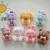 Dessin animé étoile yeux petit animal mignon bricolage coque de téléphone couvre-chef broche accessoires North 9 perles breloques en résine plastique