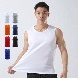 カスタムロゴメンズ100% ポリエステル速乾性ワークアウトノースリーブシャツ通気性マッスルシャツ軽量ランニングタンクトップ - Product Image 1