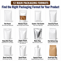 Sachet Doypack Noir Mat Personnalisé avec Fermeture Zip Refermable pour Emballage de Capsules Alimentaires de Qualité Alimentaire