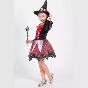 Disfraz de bruja para niños, vestido con sombrero y varita para niñas de 8 a 13 años, traje de actuación de cosplay para Halloween - Product Image 4