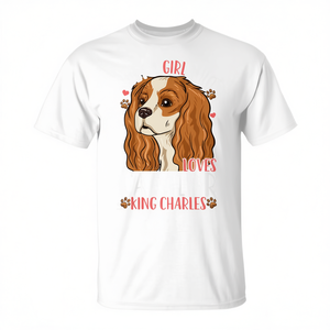 Camiseta para niños Cavalier King Charles con diseño de niña que ama a los perros - Product Image 2