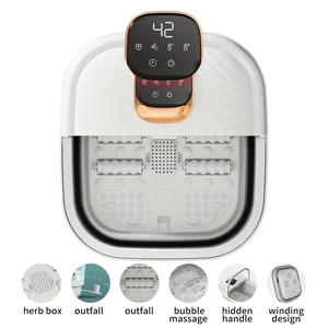 Tendencia 2025 nueva llegada plegable automático rotativo pie Spa baño masajeador 6 rodillo de masaje pedicura Soaker bañera relajante pies cansados - Product Image 3