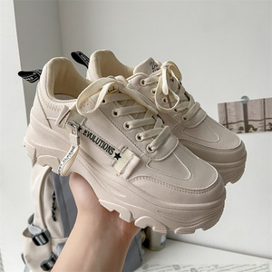 Nouvelles baskets décontractées à lacets pour filles, à semelle épaisse, à bout rond, pour le printemps - Product Image 4