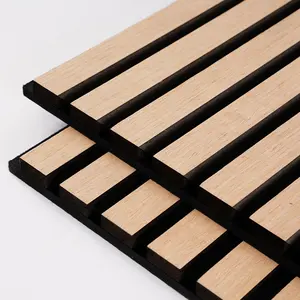 Wooden Slat Acoustic Panel Akupanel Wooden Veneer Slat Sound Proof Wall Acoustic Panel Use For Background Or Decoration