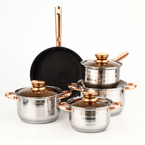 Wholesale 12pcs Nonstick Pot and Pan <strong>Set</strong> Stainless Steel Cookware <strong>Set</strong> Encapsulated Bottom Pans - Product Image 2