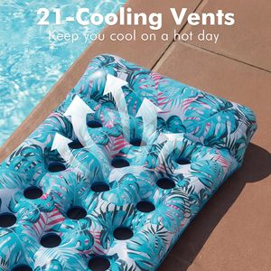 New Adult <b>Inflatable</b> <b>Pool</b> Float Mat Giant Size with Headrest Multi Purpose Water Lounger Raft <b>for</b> <b>Pool</b> Lake Beach - Product Image 6