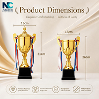 500 designs de coupes de trophées dorées avec base en marbre et ruban de récompense pour les championnats de football et de basketball, vente en gros OEM ODM