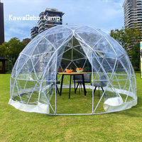 Kawagebo Kamp tente d'hôtel en PVC transparent de 3m, pour fêtes, salon, camping extérieur de luxe, igloo de glamping, dôme géodésique, maison avec salle de bain