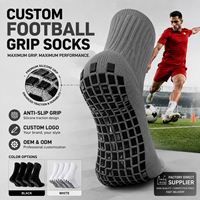 Chaussettes antidérapantes en silicone personnalisées pour le football, respirantes, sans couture, de haute qualité, avec logo personnalisé, fabriquées en usine.