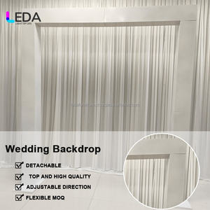 LEDA Simple Style Black Arch Door Professional <b>Background</b> Metal Backdrop for Wedding Events Decor - Product Image 2