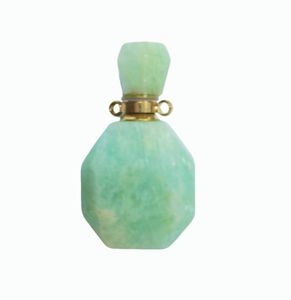 Pendentif diffuseur d'huiles essentielles rechargeable en pierre d'aventurine verte naturelle, vente en gros OEM d'usine, bijou flacon de parfum en cristal - Product Image 2