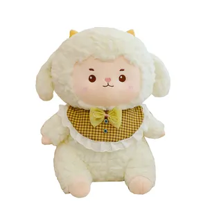 Plush Animal Sheep Pillow Sweet White Sheep Wear Dress Plush Doll Super Soft Plush Lamb With Costume Plush Toys