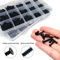 1 Box Mix M1 M1.2 M1.4 M1.7 M2 M3 M4 Schwarzer Stahl Mini Micro Kreuzschlitz Senkkopf Selbstschneidende Holzschrauben Set Kit