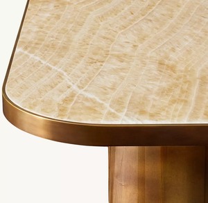 <span class=keywords><strong>Bureau</strong></span> <span class=keywords><strong>américain</strong></span> en laiton avec plateau en marbre, idéal pour les salles d'étude et les bureaux - Product Image 3