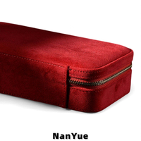 Boîtes à bijoux en velours personnalisées avec logo, double fermeture éclair, organisateur de bijoux portable, plateau à bagues amovible, étui d'emballage pour bijoux