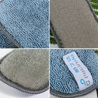Éponge de lavage de vaisselle double face personnalisée en microfibre réutilisable pour le nettoyage de la vaisselle de cuisine