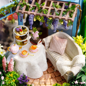 <span class=keywords><strong>Casetta</strong></span> <span class=keywords><strong>Giocattolo</strong></span> Fai-da-te Smart Fun House: Giardino di Rose, Casa del Tè, Modello di Villa in Legno Fatto a Mano da Assemblare, Cortile Artistico - Product Image 3