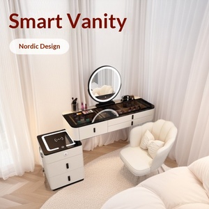 Tocador Inteligente con Carga Inalámbrica, Estilo Nórdico de Lujo Ligero, Panel para Dormitorio, Escritorio de Maquillaje Sencillo Inspirado en Princesas - Product Image 2