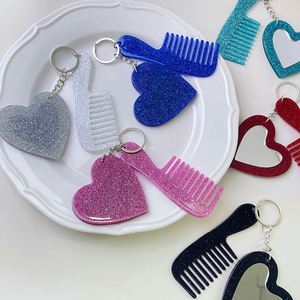 Llavero DIY de metal con peine y espejo para niños y adultos, con logotipo grabado, peine para niños, espejo mini de acetato y llavero DIY para coche - Product Image 4