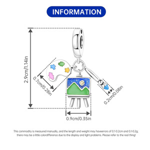 Colgante de herramienta de pintura que no se desvanece, joyería de pulsera DIY personalizada y a la moda, accesorio para niñas - Product Image 3