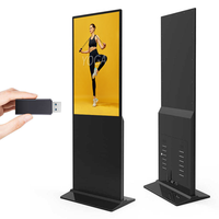 Pantalla LCD de 55 Pulgadas para Señalización Digital, Reproductor de Publicidad, Kiosco Inteligente con Soporte de Pie, Sin Pantalla Táctil, Póster Digital para Tiendas Minoristas