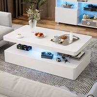 Table basse électrique chauffante intelligente tout-en-un à 2 niveaux avec rangement