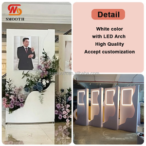 Smooth <b>Wedding</b> Decoration Event Decor 8ft Tall PVC Acrylic <b>Wedding</b> Photo Wall Welcome Sign Backdrop With Light Flowers <b>Box</b> - Product Image 3